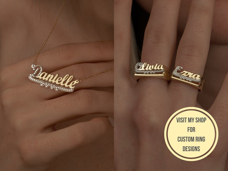 Sterling Silver Name Necklace, Gold Name Necklace, Christmas gift, Handmade Jewelry, Personalized Necklace, Gold Name Necklace, Gift For Her image 4