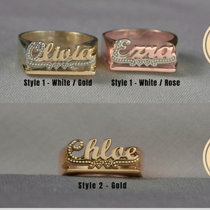 Customized Ring, Personalized Ring, Handmade Jewelry, Christmas Gifts, Custom Ring, 14k Gold Plated Ring, Name Ring, Personalized Name Ring image 2