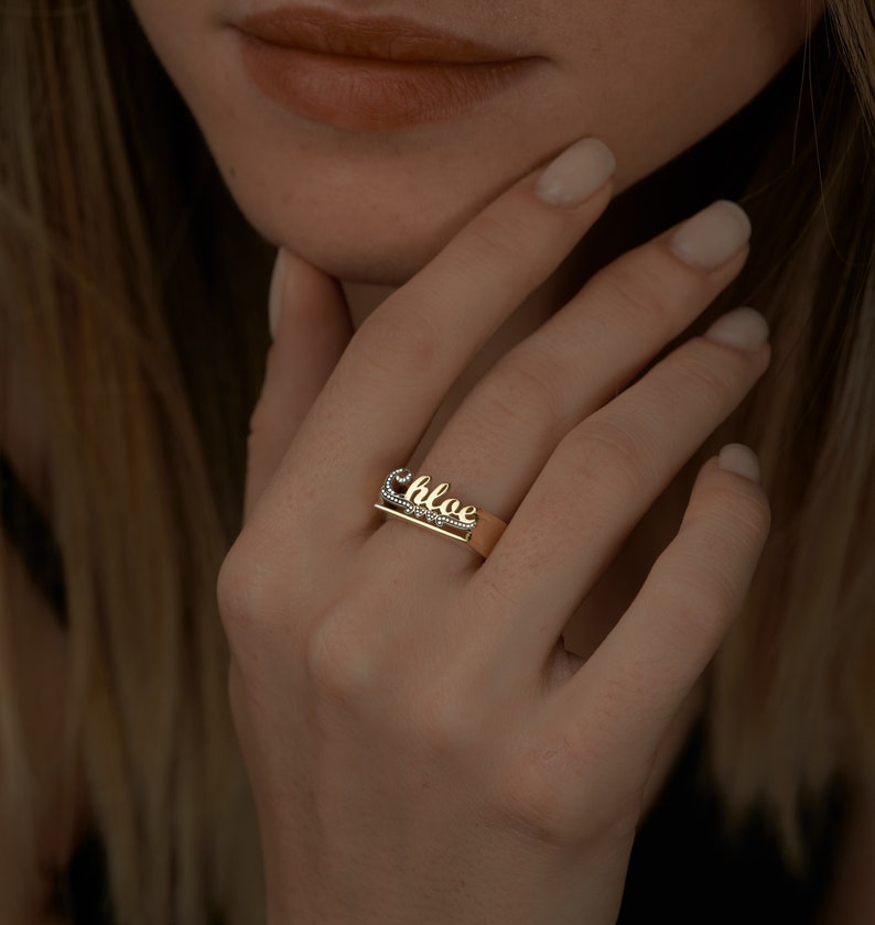 Customized Ring, Personalized Ring, Handmade Jewelry, Christmas Gifts, Custom Ring, 14k Gold Plated Ring, Name Ring, Personalized Name Ring image 4