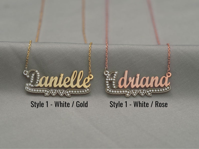 Sterling Silver Name Necklace, Gold Name Necklace, Christmas gift, Handmade Jewelry, Personalized Necklace, Gold Name Necklace, Gift For Her image 3