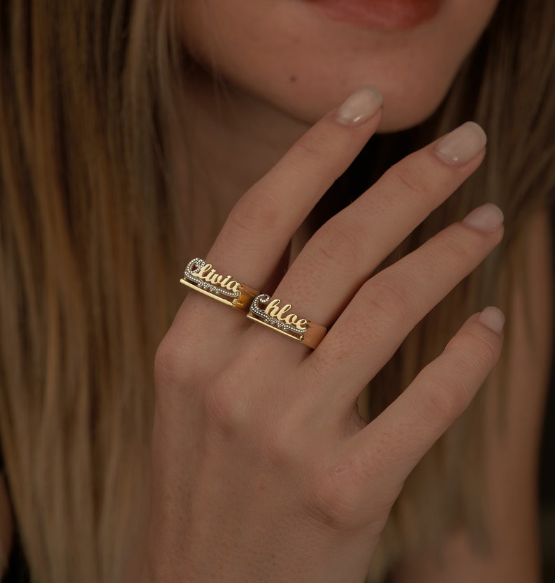 Personalized Jewlery, Custom Name Ring, Handmade ring, Personalized Gifts, Christmas Gifts, Custom Jewelry, Minimalist image 3