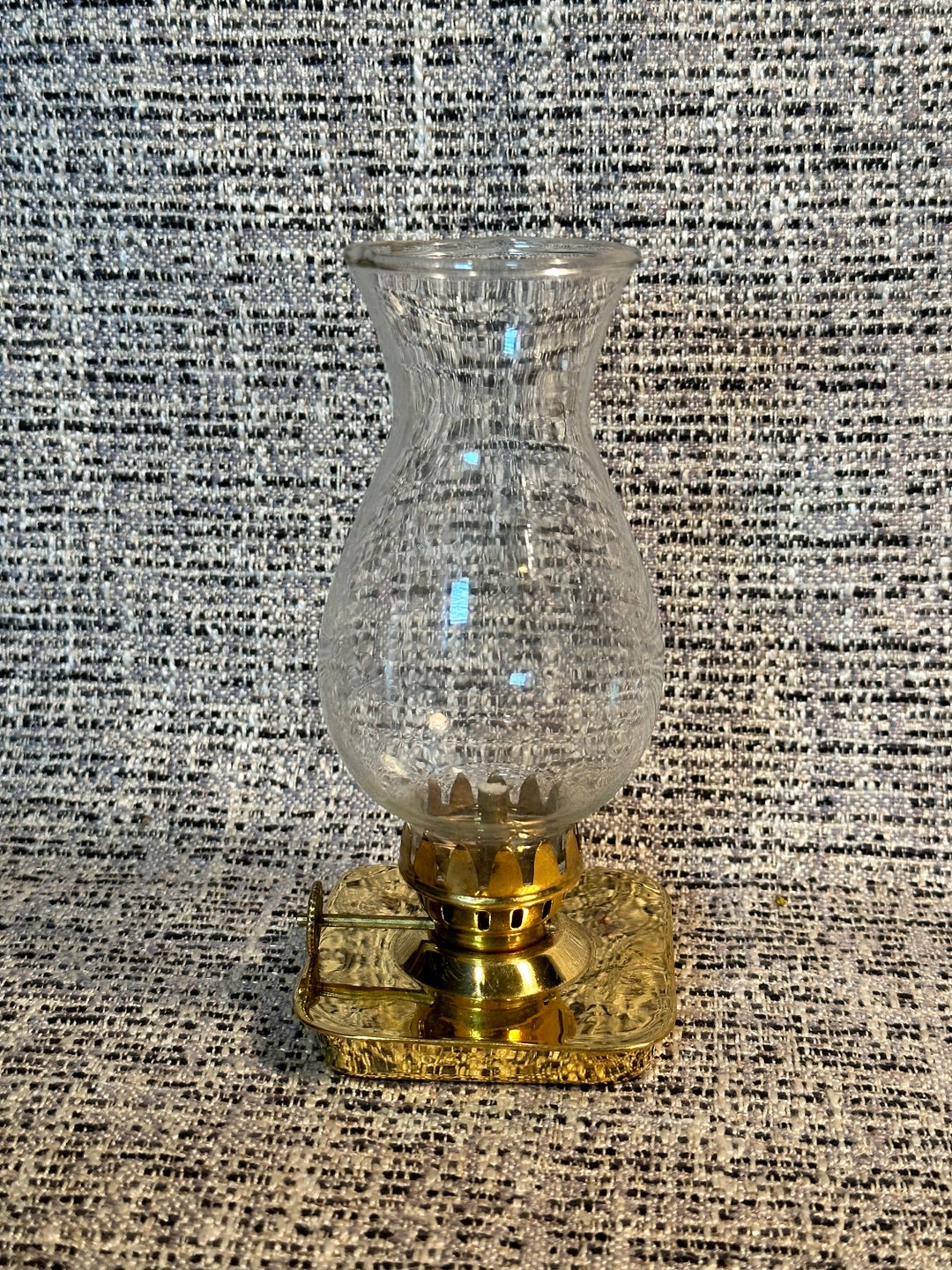 Vintage Hurricane Lamp Candle Holder Square Base Etsy