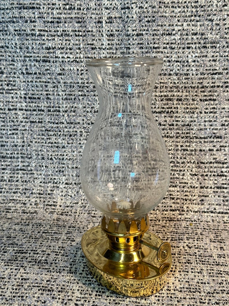 Vintage Hurricane Lamp Candle Holder Oval Base Etsy