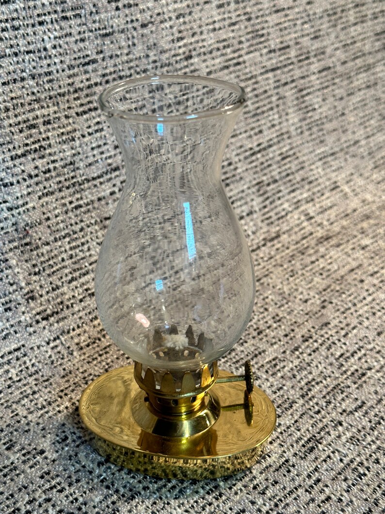 Vintage Hurricane Lamp Candle Holder Oval Base Etsy