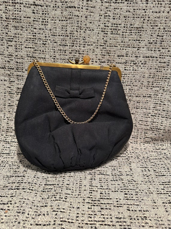 Vintage Black purse with Gold hardware - image 1