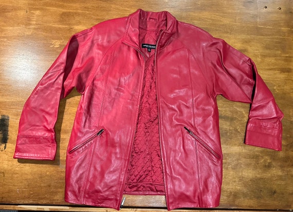 Valerie Stevens Lamb Leather Red Jacket - image 1