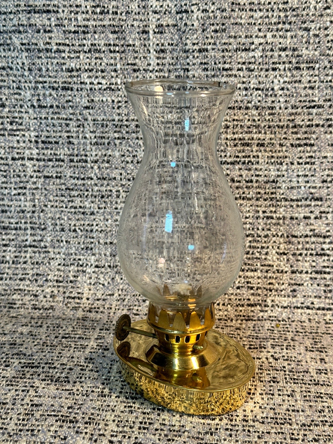 Vintage Hurricane Lamp Candle Holder Oval Base Etsy