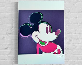 Edición numerada ANDY WARHOL Mickey mouse negro rojo Firmado - Certificado - Leo Castelli - Pop art -- litografía