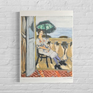 番号付きエディション HENRI MATISSE Femme à l'ombrelle verte サイン入り - 証明書 - 限定リトグラフ - フランスのアーティスト -