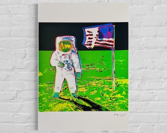 Numbered Edition ANDY WARHOL Moonwalk Signed - Certificate - Leo Castelli - Pop art -- lithograph after