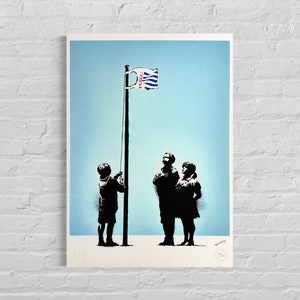 Numbered Edition BANKSY Very Little Helps Signed - Certificate - Banksy Stencil Wall Art, Graffiti Art, Lithograph, Stencil Art after