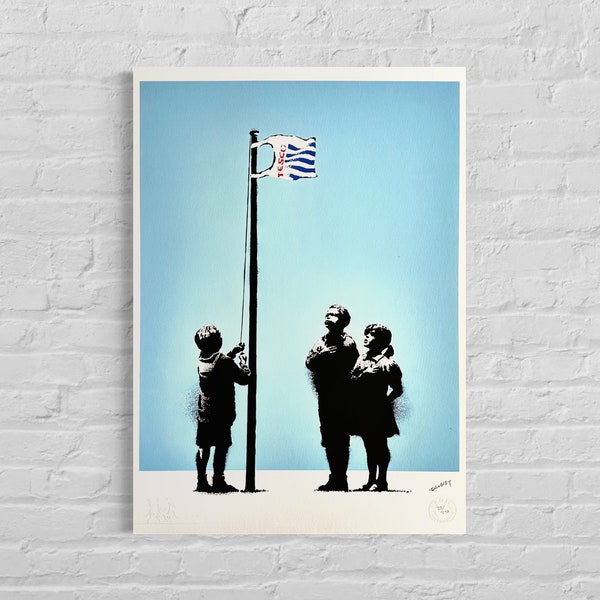 Numbered edition BANKSY Very Little Helps Signed - certificate - Banksy Stencil Wall Art, Grafitti Art, Lithograph, Stencil Art