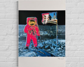 Numbered Edition ANDY WARHOL Moonwalk Signed - Certificate - Leo Castelli - Pop art -- lithograph after
