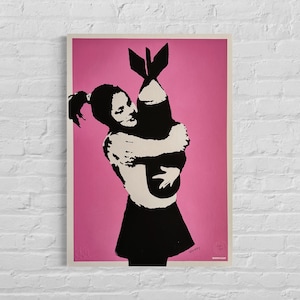 Numbered Edition BANKSY Bomb Lover Signed - Certificate - Wall Art, Graffiti Art, Lithograph, Stencil Art after