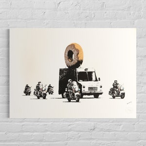 Numbered Edition BANKSY Donut Signed - Certificate - Wall Art, Graffiti Art, Lithograph, Stencil Art after