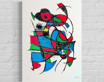 Numbered edition Joan Miró, Abstract beautiful vibrant colors - Signed - Certificate - limited Barcelona Espana - after