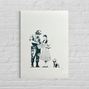 Numbered Edition BANKSY Stop and Search - Signed - Certificate - Wall Art, Graffiti Art, Lithograph, Stencil Art after