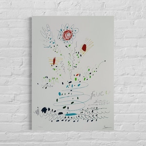 Edición numerada Pablo Picasso, Flores 1961 LA - Firmada - Certificado - Sello del Museu Picasso - - litografía según