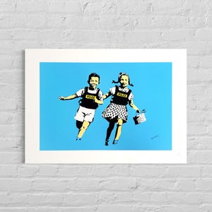 Numbered Edition BANKSY Police Kids - Signed - Certificate - Wall Art, Graffiti Art, Lithograph, Stencil Art after