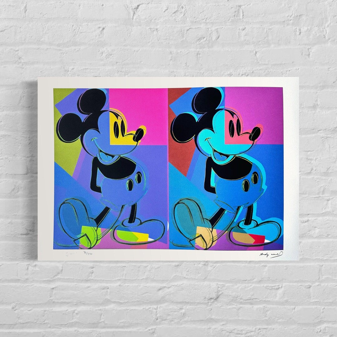 Numbered Edition ANDY WARHOL Double Mickey Signed - Certificate