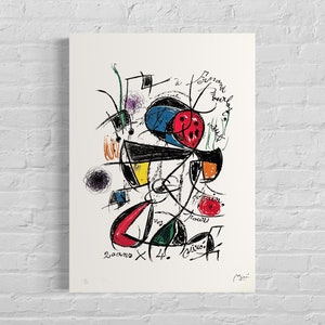 Numbered edition Joan Miró, Abstract beautiful vibrant colors - Signed - Certificate - limited Barcelona Espana - after