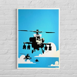 Numbered Edition BANKSY Happy Chopper Signed - Certificate - Wall Art, Graffiti Art, Lithograph, Stencil Art after