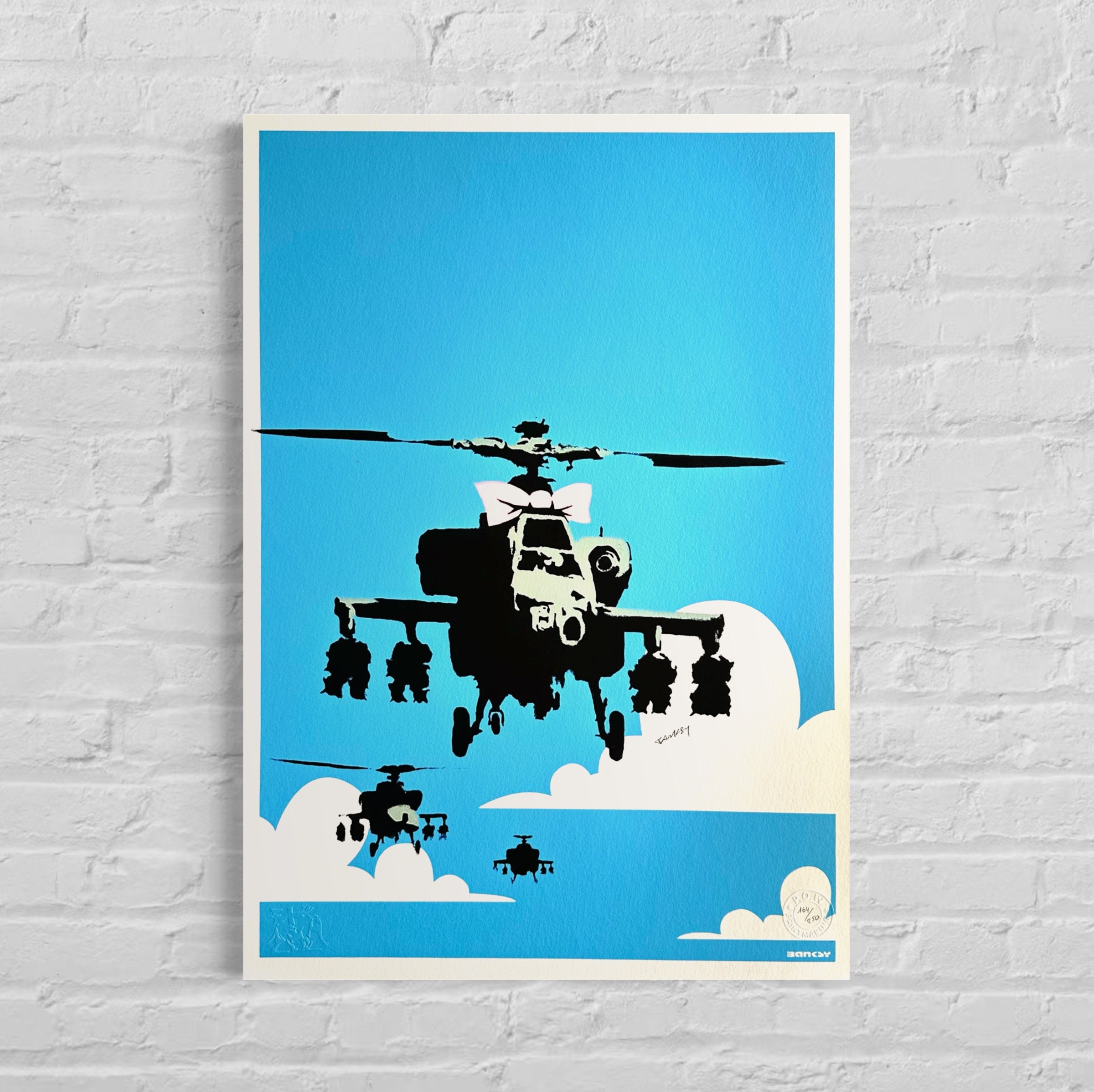 Banksy Happy Chopper SCREEN PRINTWCPポスター（Happy Choppers