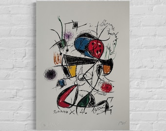 Numbered edition Joan Miró, Abstract beautiful vibrant colors - Signed - Certificate - limited Barcelona Espana -