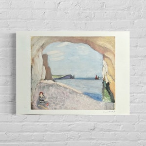 Numbered edition HENRI MATISSE Étretat, la voile rouger Signed - Certificate - Limited lithograph - French artist - after