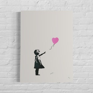 Numbered Edition BANKSY Girl With the Balloon Rose Signed - Certificate - Wall Art, Graffiti Art, Lithograph, Stencil Art after