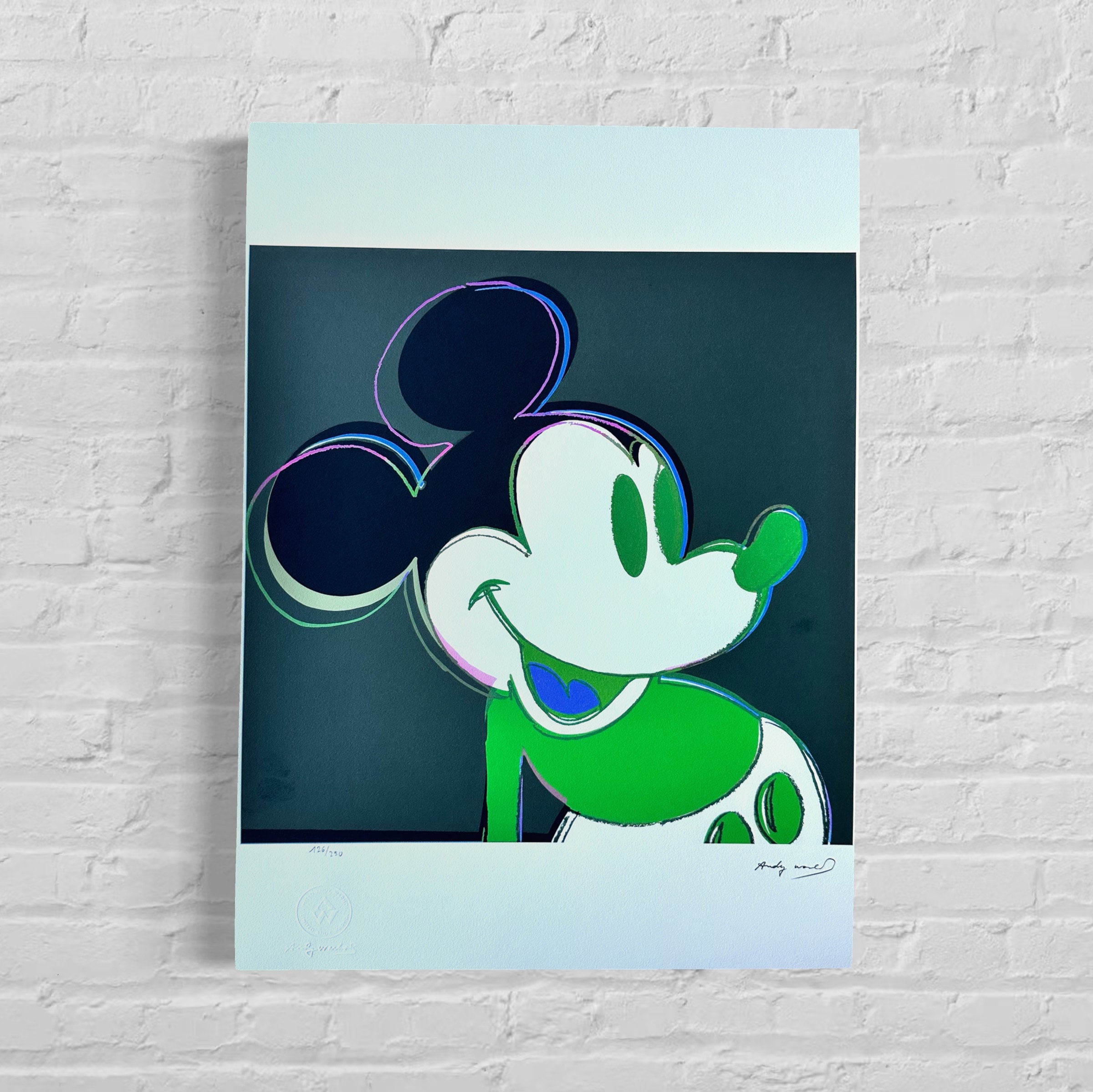 Lithographie Andy Warhol - Mickey Mouse - Signée - Certificat Leo Castelli - 1980