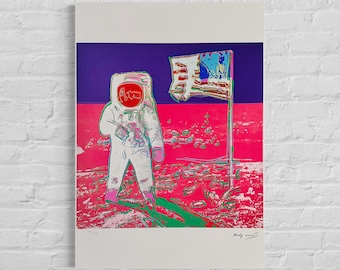 Numbered Edition ANDY WARHOL Moonwalk Signed - Certificate - Leo Castelli - Pop art -- lithograph after
