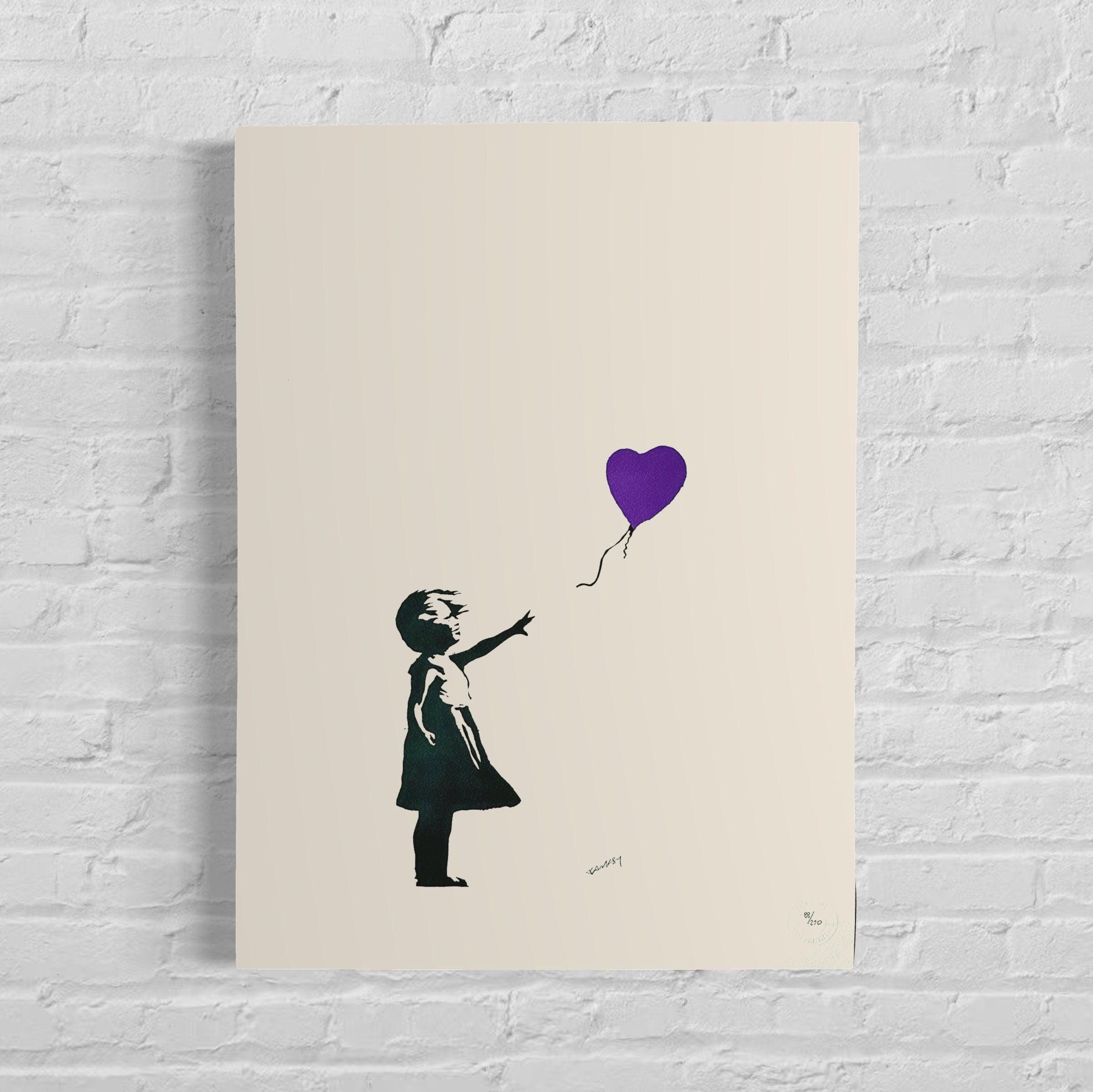 BANKSY Girl with Balloon PURPLE WCP特別COA db178d82ec5959245eb21e471d4f68