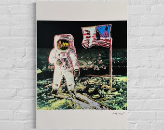 Numbered Edition ANDY WARHOL Moonwalk Signed - Certificate - Leo Castelli - Pop art -- lithograph after