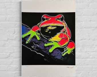 Numbered edition ANDY WARHOL Frog Signed - Certificate Leo Castelli - Pop art Endangered species - lithograph