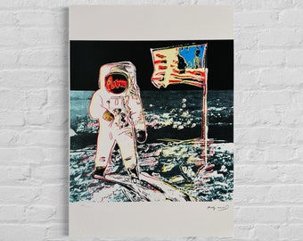 Numbered Edition ANDY WARHOL Moonwalk Signed - Certificate - Leo Castelli - Pop art -- lithograph after