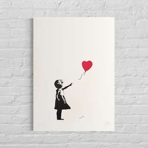 Edizione numerata BANKSY Ragazza con il palloncino firmata - certificato - Arte murale, Graffiti Art, Litografia, Stencil Art