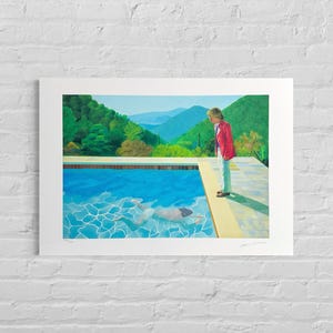 Numbered edition DAVID HOCKNEY - Pool with people - Certificate - Limited lithograph - wall decoration - after