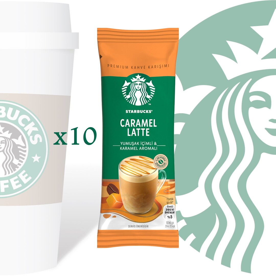 Starbucks® Caramel Latte / Premium Instant Coffee / 10pcs X 21,5 Gr 215 Gr Etsy