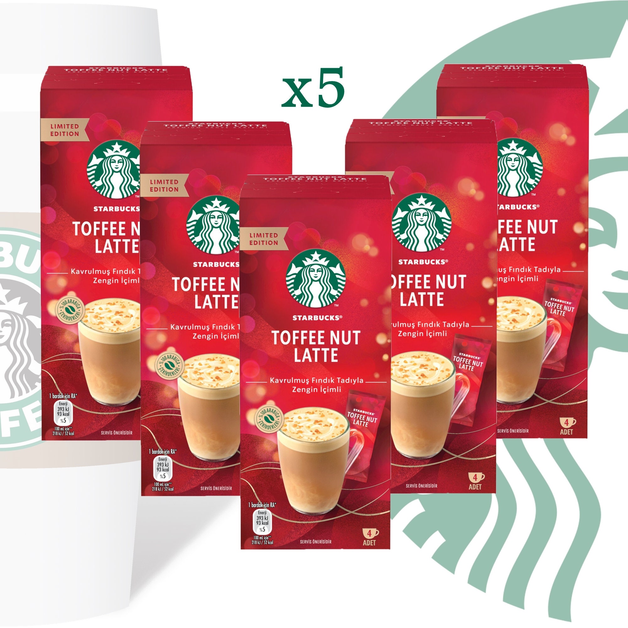 Starbucks Toffee Nut Latte Premium Instant Coffee Sachets 4x21.5g