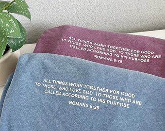 Christian T-Shirt | Romans 8:28 | Christian Comfort Colors T-shirt | Christian Minimal & Aesthetic T-shirt