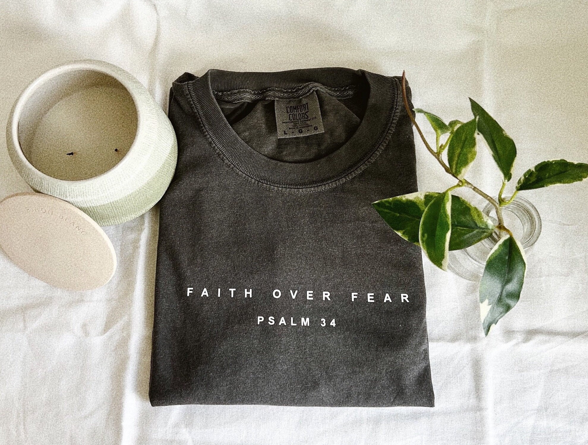 Psalm Faith over Fear T-shirt | Bible verse shirt | Christian Aesthetic T-shirt | Minimal Christian verse T-shirt | Comfort Colors