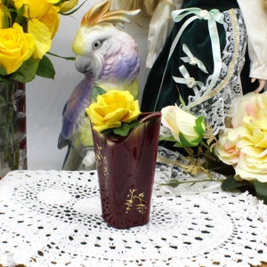 Vintage Gilded Lustreware Red/Burgundy Lustre Art Deco Vase