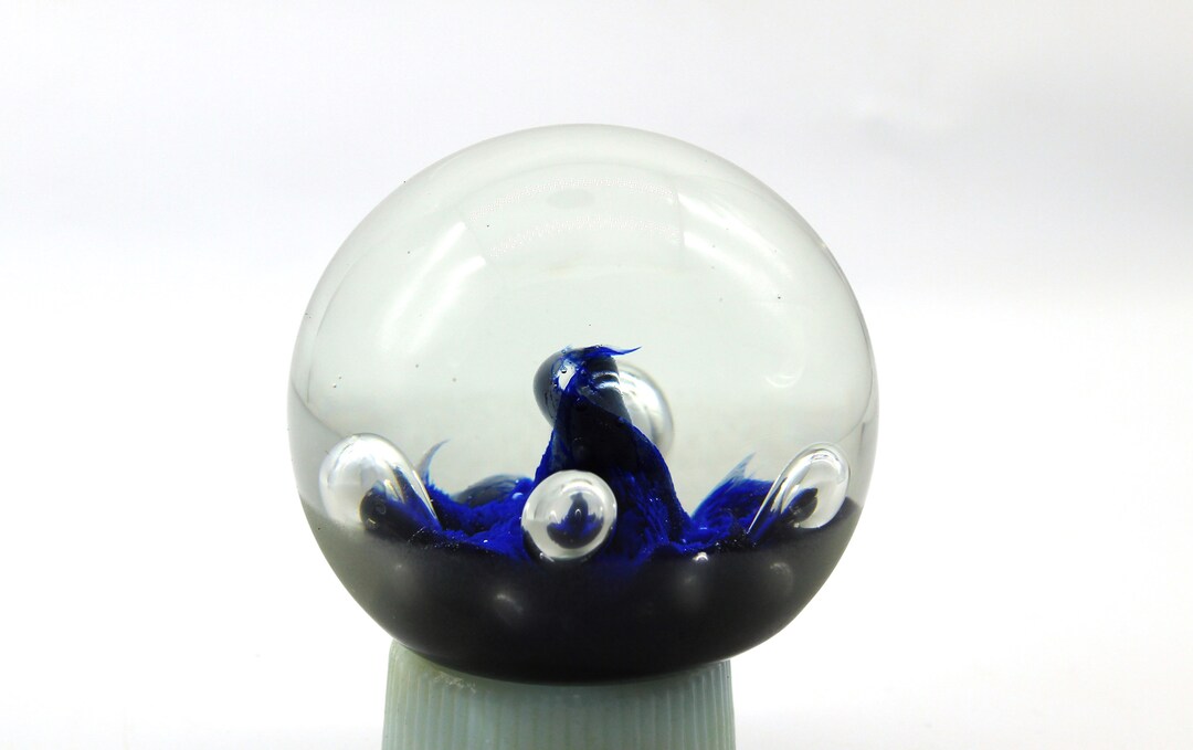 Vintage Caithness Glass Paperweight, Moon Flower Engraved C11G seconds