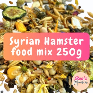 Syrian Hamster food mix 250g - Nutritionally balanced and healthy main feed for Syrian hamsters including long haired/Teddy bear hamsters