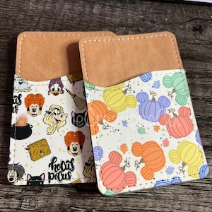 Hocus Pocus Spooky Card Holder wallet / Halloween Phone Card Holder / Pumpkin King Phone Card Holder / Vegan Leather wallet