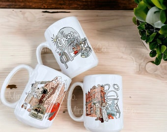 Parks Inspired Coffee Mug: Celebration Theme, 11oz or 15oz