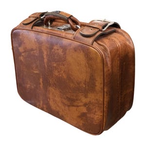 Vintage Leather Travel Suitcase