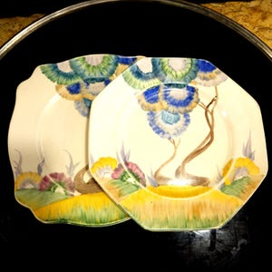 Pair of Clarice Cliff Hand-Painted Plates, c.1933