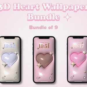 3D Heart Wallpaper Pack for Mobile | Pillow Wallpaper | Kawaii Wallpaper | iPhone Wallpaper | Samsung Wallpaper